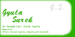 gyula surek business card